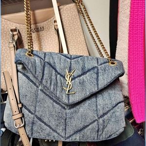 YSL Denim Puffer Handbag
